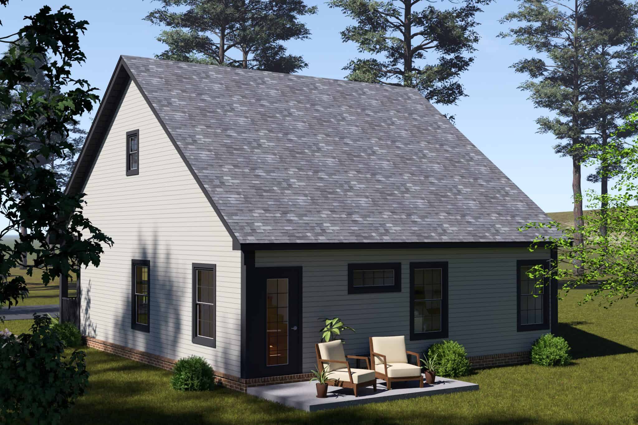Rear View of this 3-Bedroom,1288 Sq Ft Plan -178-1583