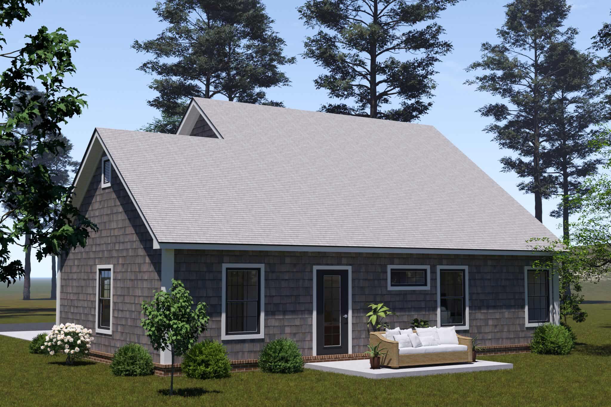 Rear View of this 3-Bedroom,1288 Sq Ft Plan -178-1584