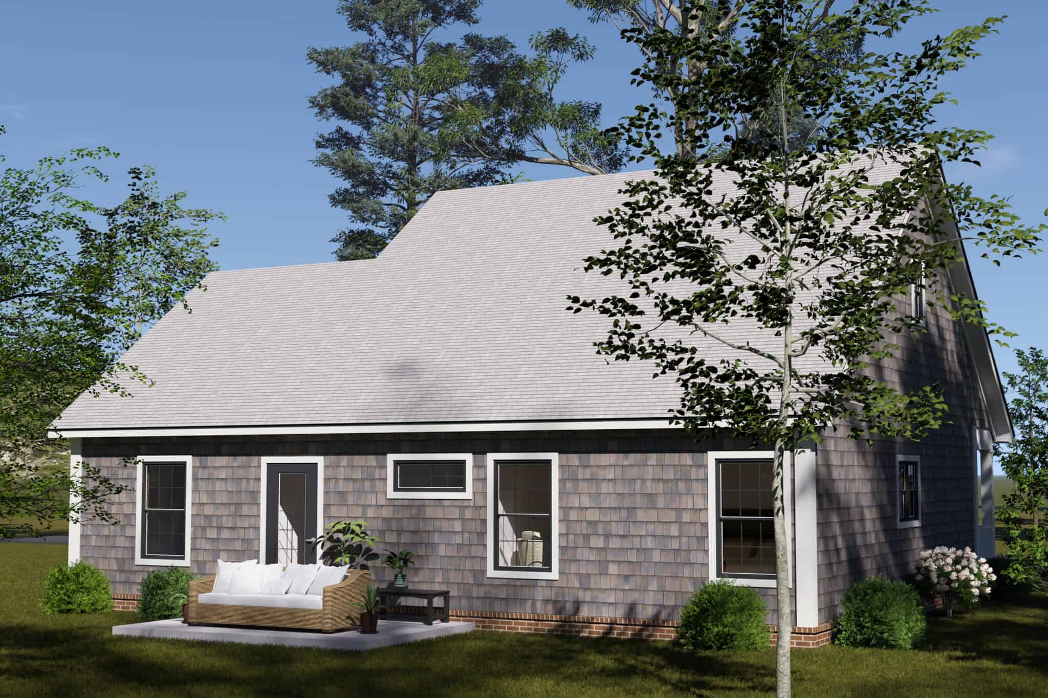 Rear View of this 3-Bedroom,1288 Sq Ft Plan -178-1584