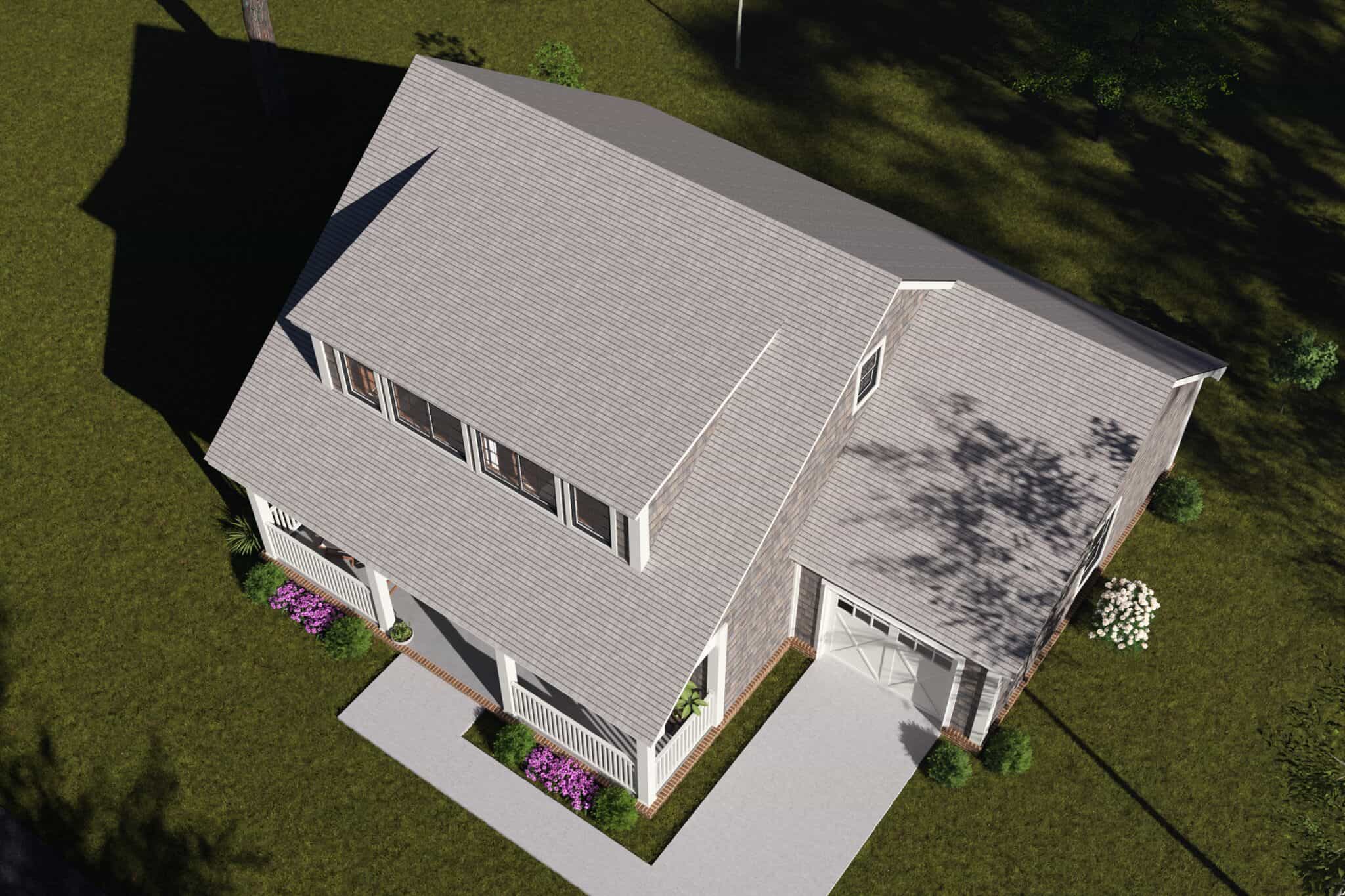 Aerial View of this 3-Bedroom,1288 Sq Ft Plan -178-1584