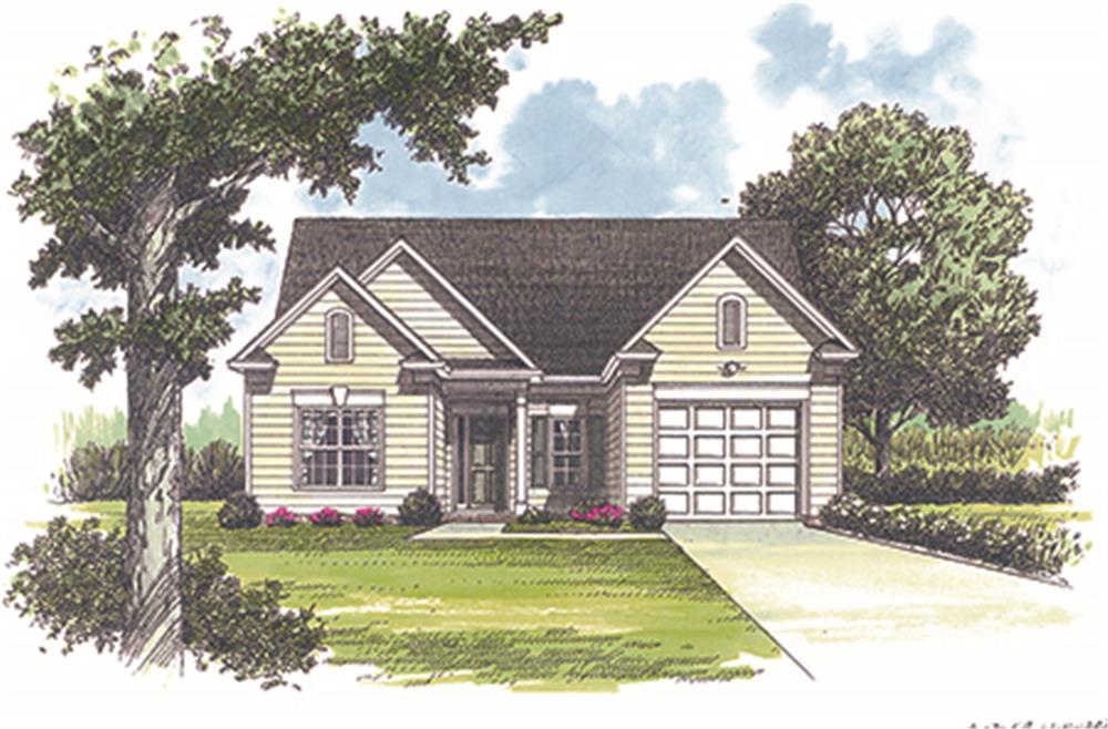 Front elevation of Traditional home (ThePlanCollection: House Plan #180-1001)