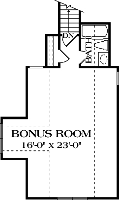 Floor Plan Bonus Room of Craftsman Plan #180-1008