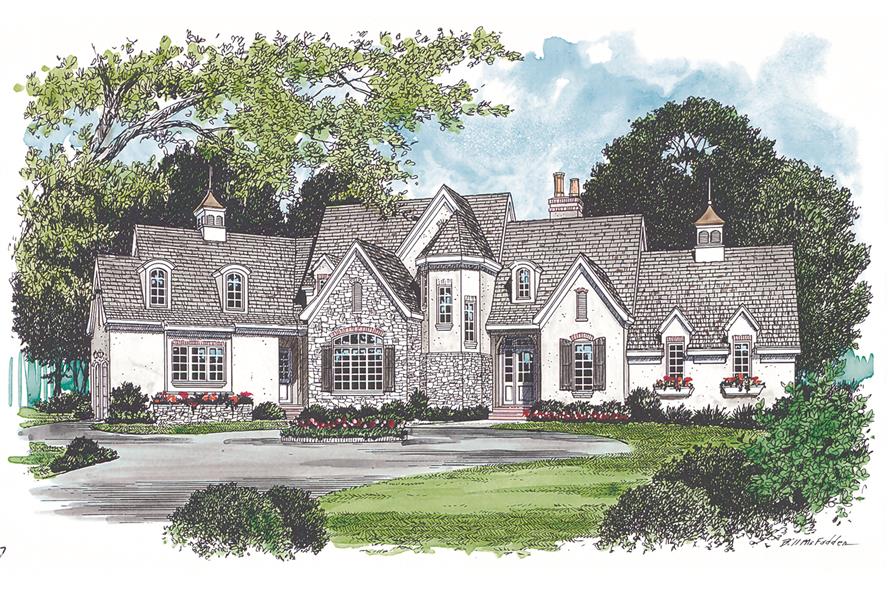 Front View of this 3-Bedroom, 3462 Sq Ft Plan - 180-1015