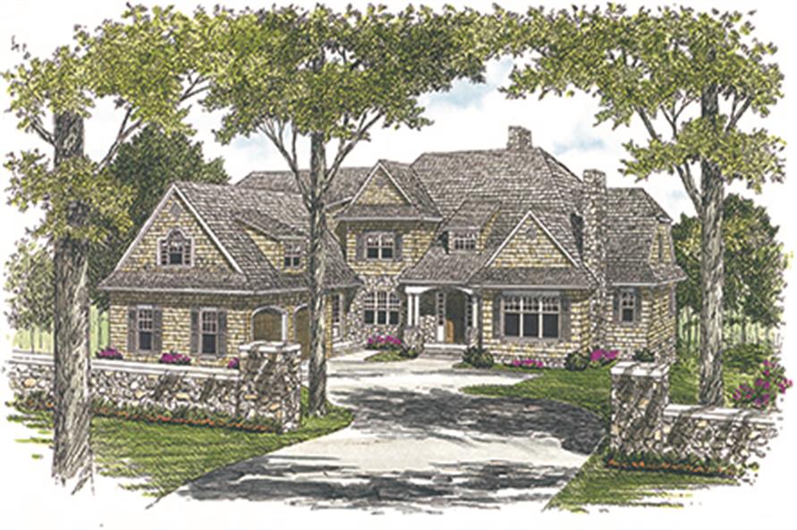 Front elevation of Cottage home (ThePlanCollection: House Plan #180-1026)