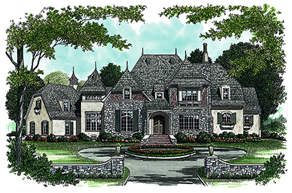 Front View of this 5-Bedroom, 5191 Sq Ft Plan - 180-1029