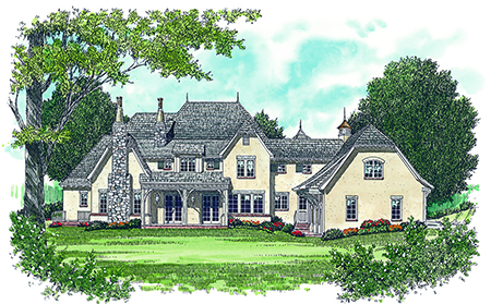 Rear View of this 5-Bedroom, 5191 Sq Ft Plan - 180-1029