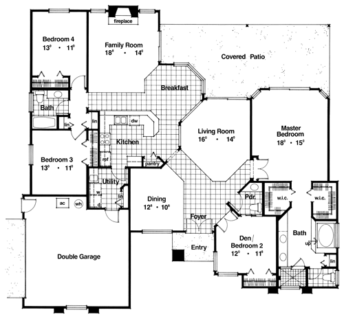 Floor Plan Garage of Mediterranean Plan #182-1002