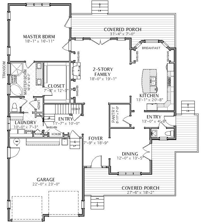 Floor Plan First Story of Mediterranean Plan #182-1002