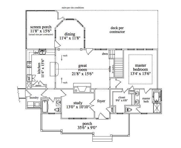 Floor Plan First Story of Mediterranean Plan #182-1002