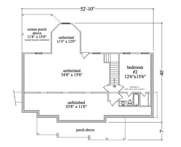 Floor Plan First Story of Mediterranean Plan #182-1002