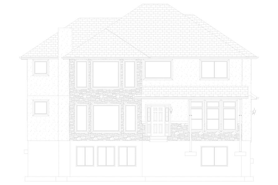 187-1005: Home Plan Front Elevation