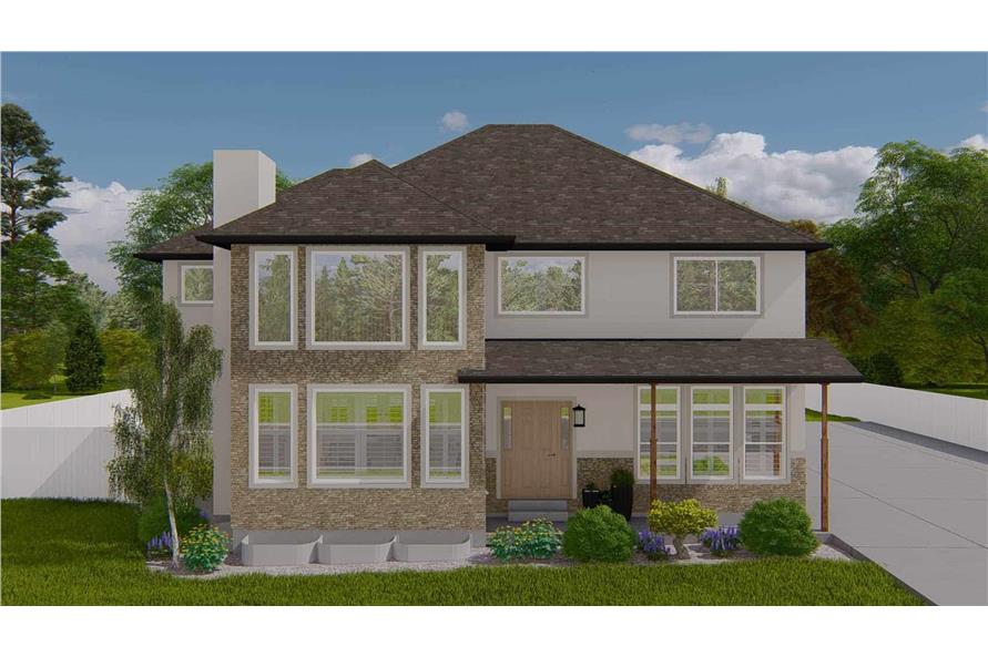 Rear View of this 3-Bedroom,2664 Sq Ft Plan -187-1005
