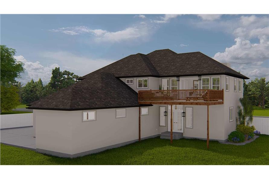 Rear View of this 3-Bedroom,2664 Sq Ft Plan -187-1005
