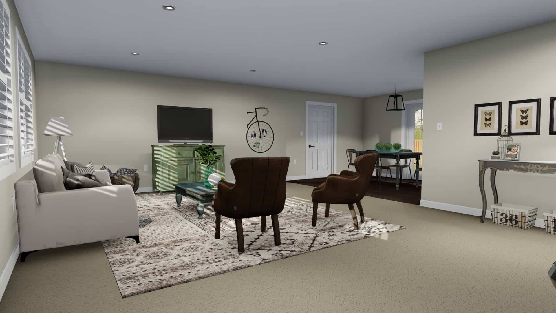 Family Room of this 2-Bedroom, 1190 Sq Ft Plan - 187-1009