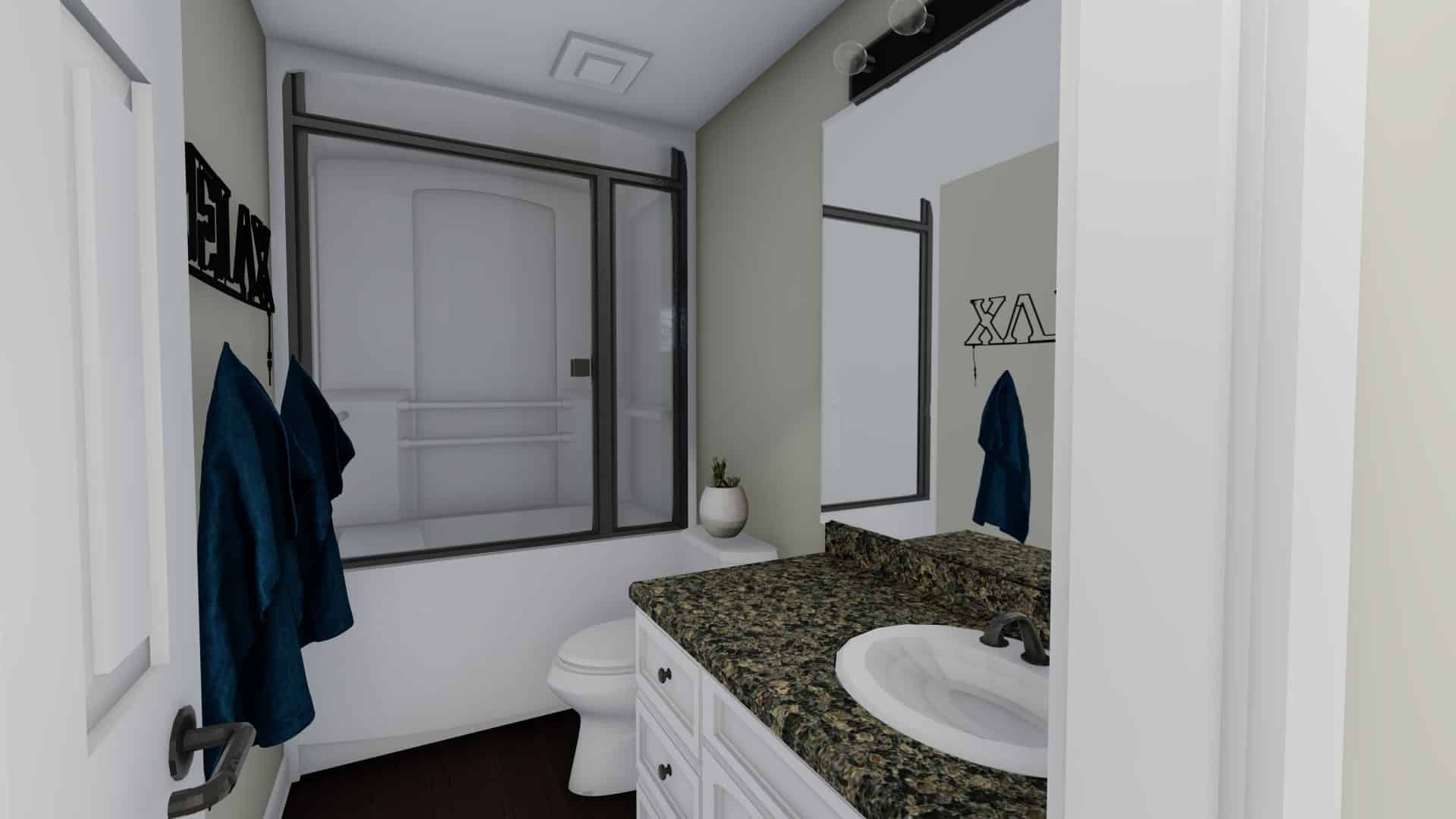 Bathroom of this 2-Bedroom, 1190 Sq Ft Plan - 187-1009