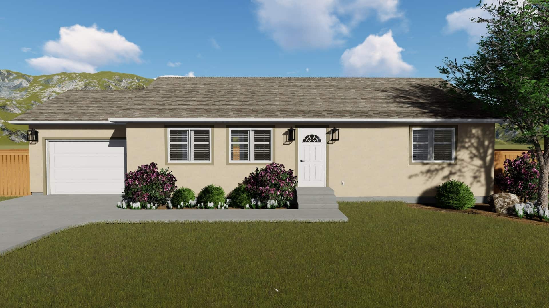 Country Ranch house (ThePlanCollection: Plan #187-1009)