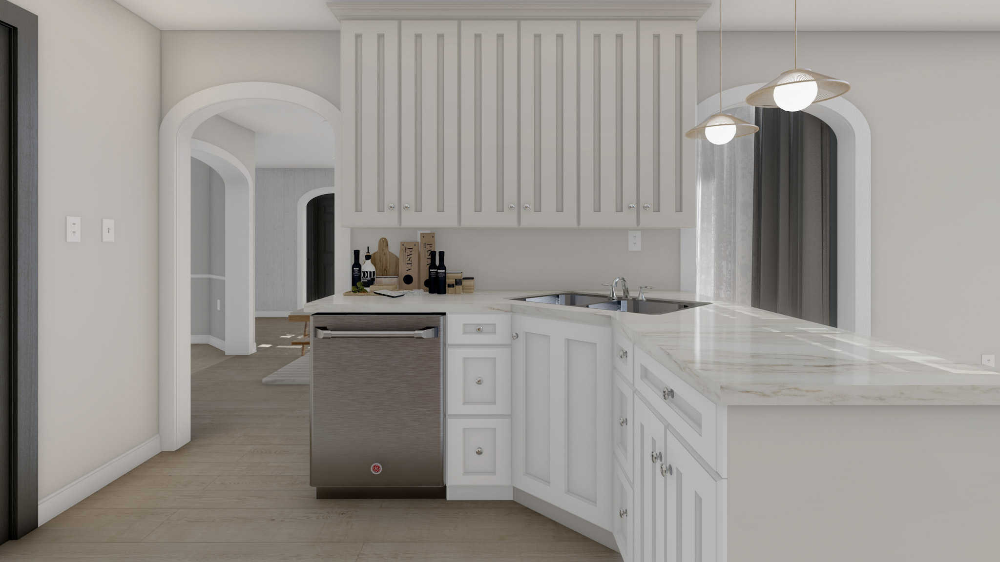 Kitchen: Breakfast Bar of this 3-Bedroom,1729 Sq Ft Plan -187-1017