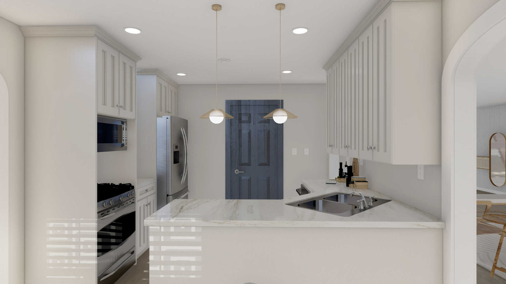 Kitchen: Breakfast Bar of this 3-Bedroom,1729 Sq Ft Plan -187-1017