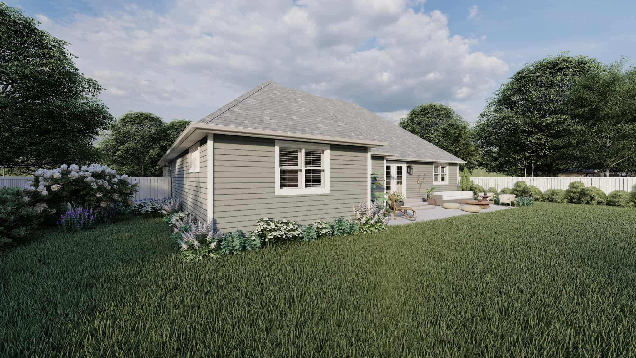 Rear View of this 3-Bedroom,1729 Sq Ft Plan -187-1017