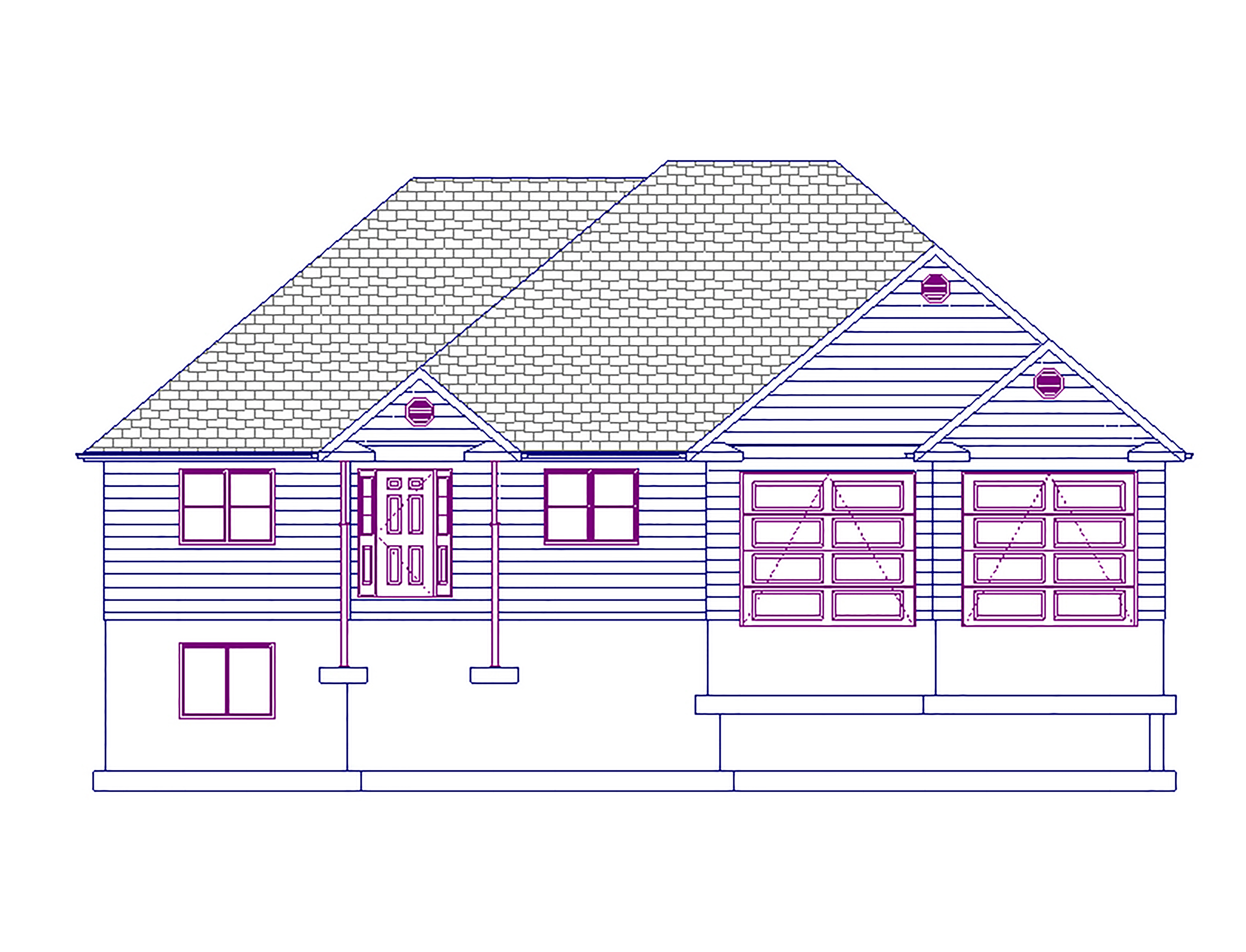Home Plan Front Elevation of this 5-Bedroom,1729 Sq Ft Plan -187-1017