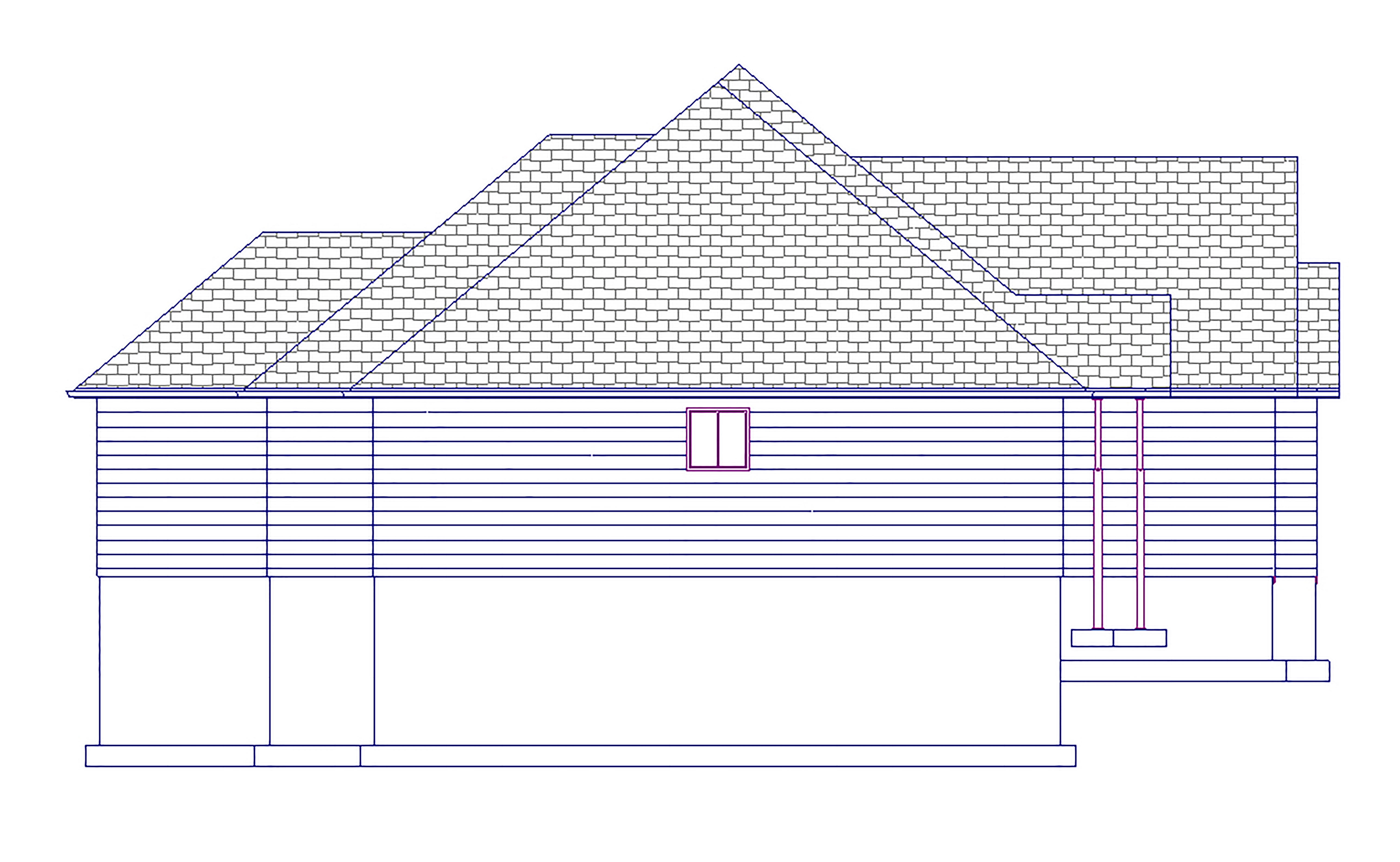 Home Plan Left Elevation of this 5-Bedroom,1729 Sq Ft Plan -187-1017