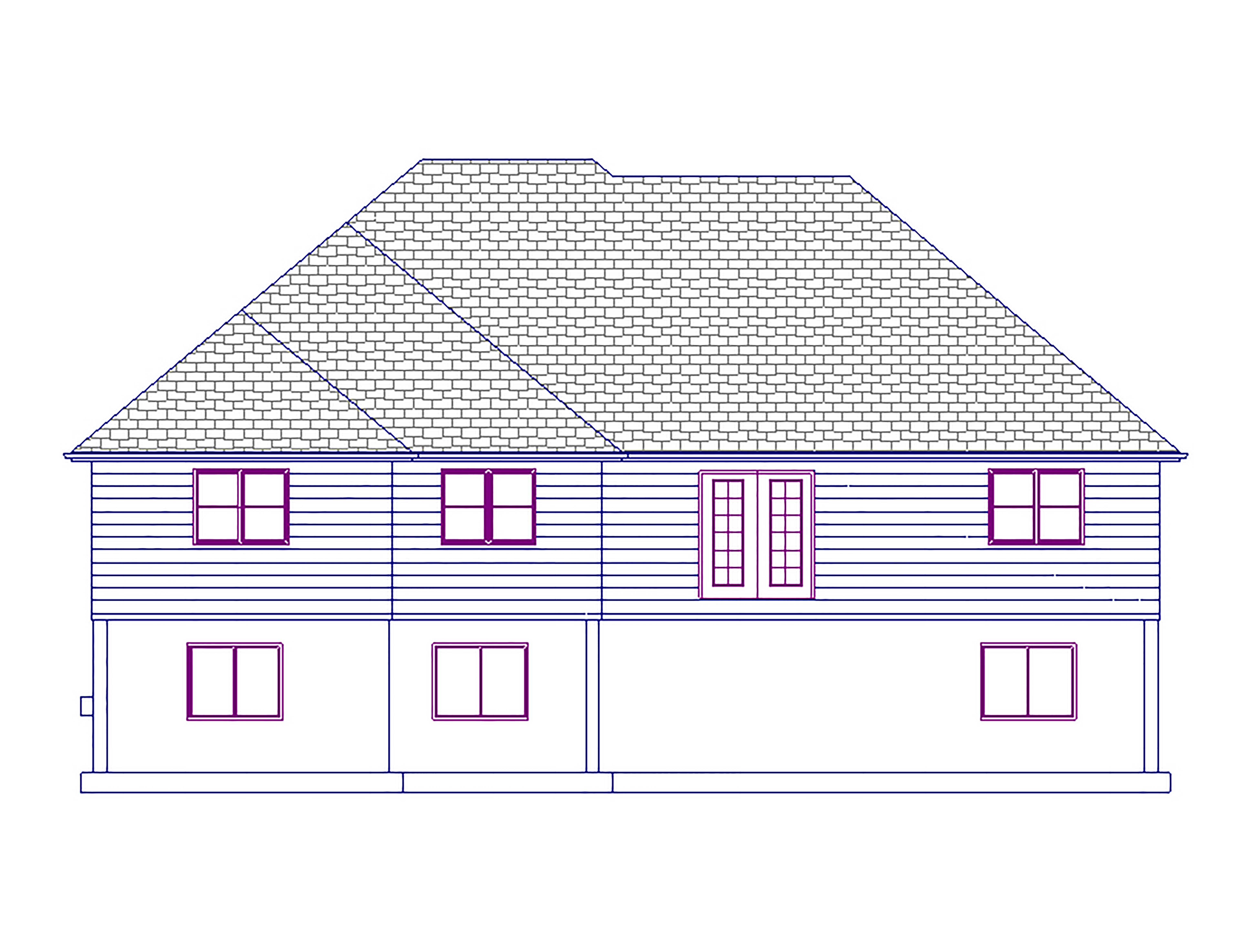 Home Plan Rear Elevation of this 5-Bedroom,1729 Sq Ft Plan -187-1017