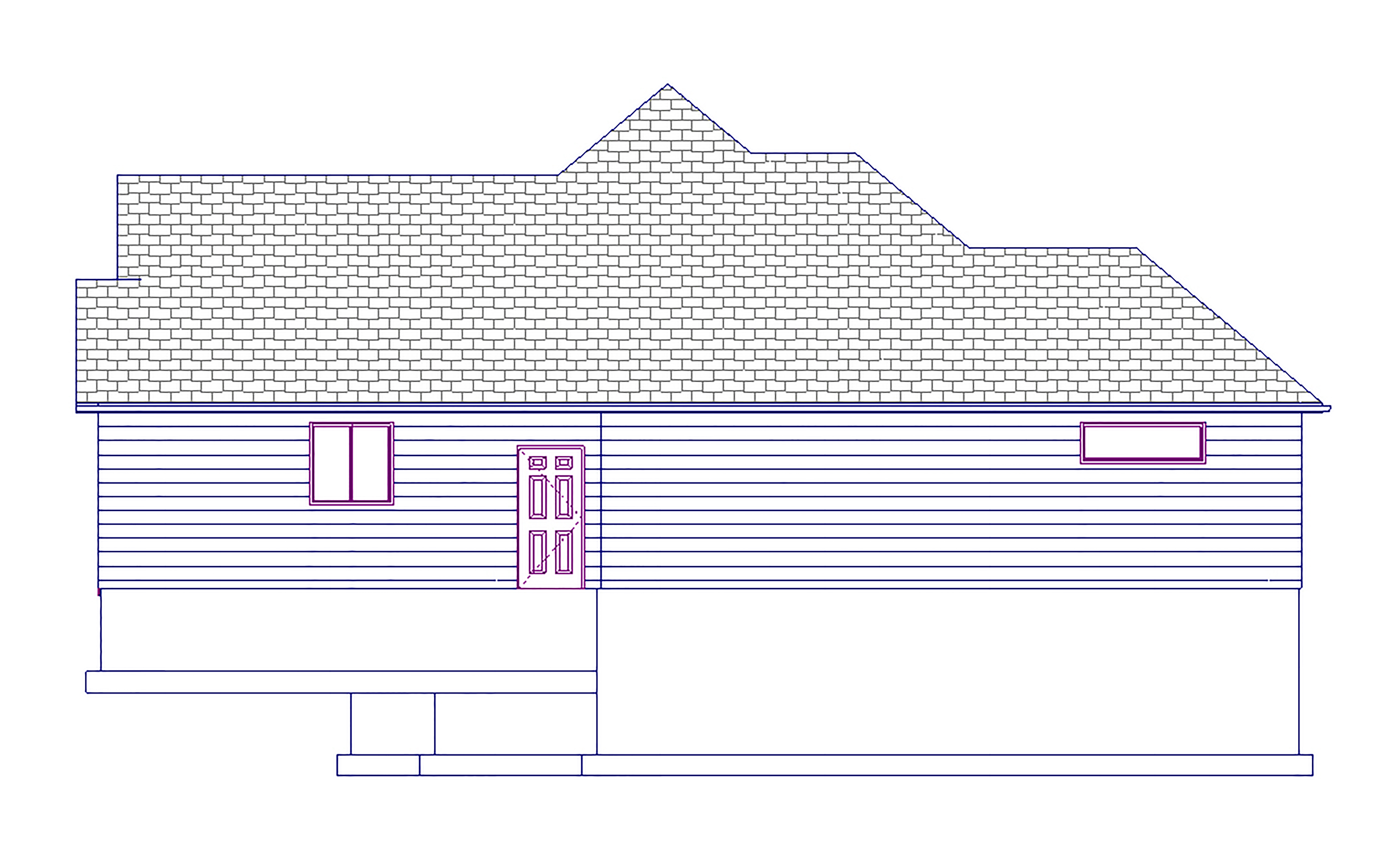 Home Plan Right Elevation of this 5-Bedroom,1729 Sq Ft Plan -187-1017
