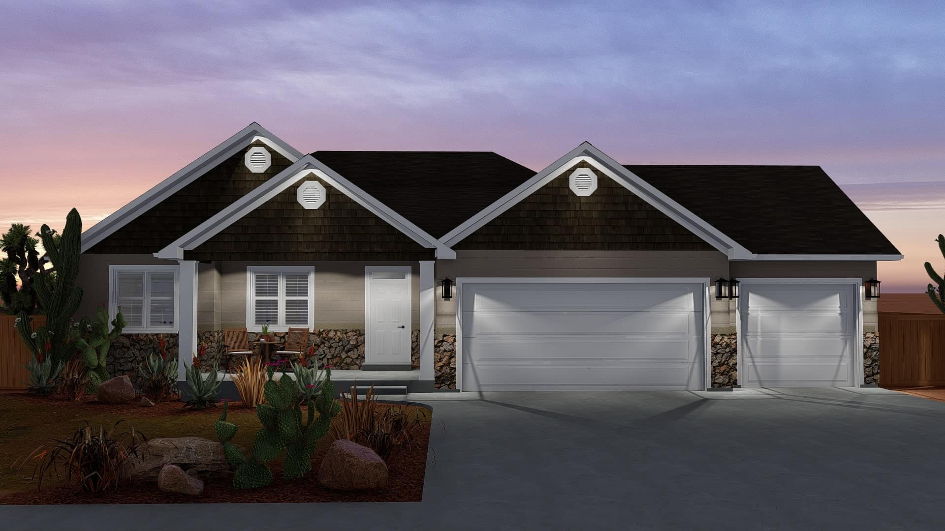 Front View of this 3-Bedroom, 1667 Sq Ft Plan - 187-1020