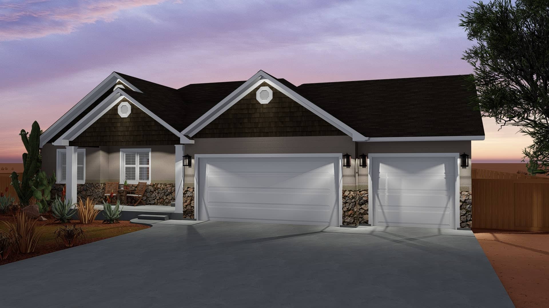 Garage of this 3-Bedroom, 1667 Sq Ft Plan - 187-1020