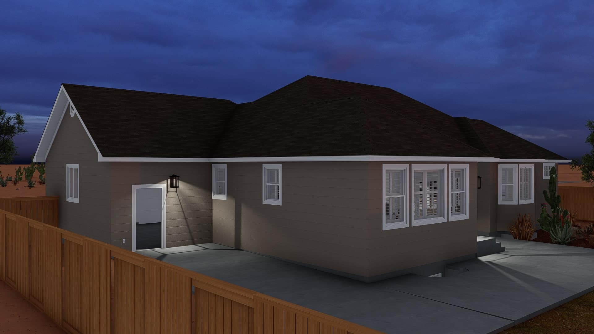 Side View of this 3-Bedroom, 1667 Sq Ft Plan - 187-1020