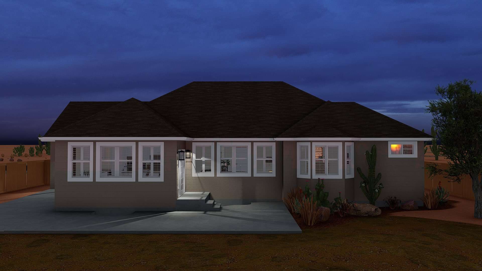 Rear View of this 3-Bedroom, 1667 Sq Ft Plan - 187-1020