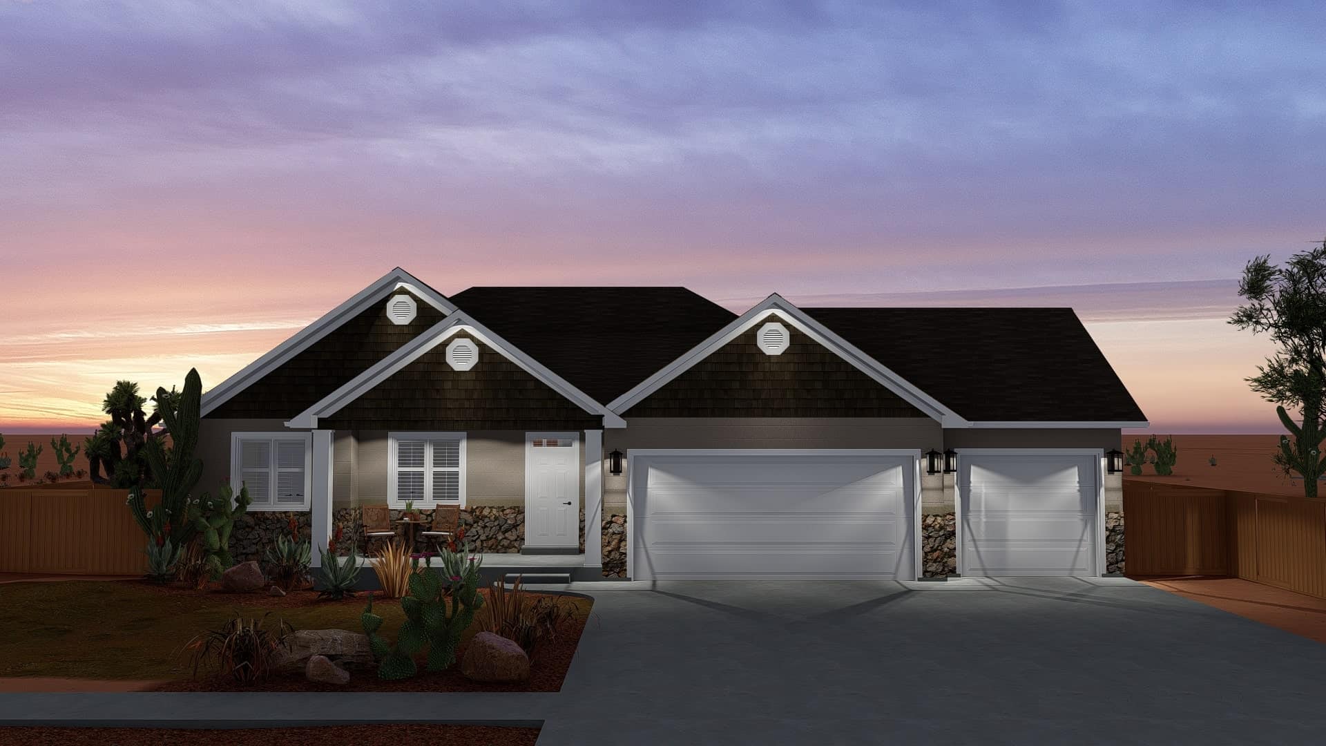 Front View of this 3-Bedroom, 1667 Sq Ft Plan - 187-1020