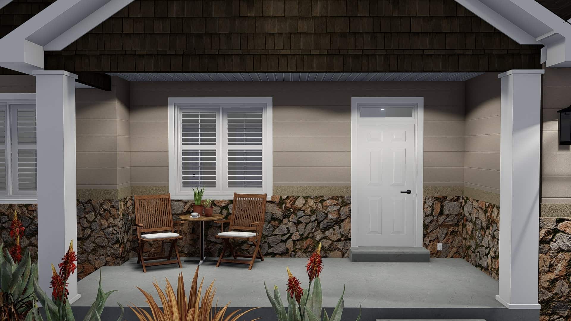 Porch of this 3-Bedroom, 1667 Sq Ft Plan - 187-1020