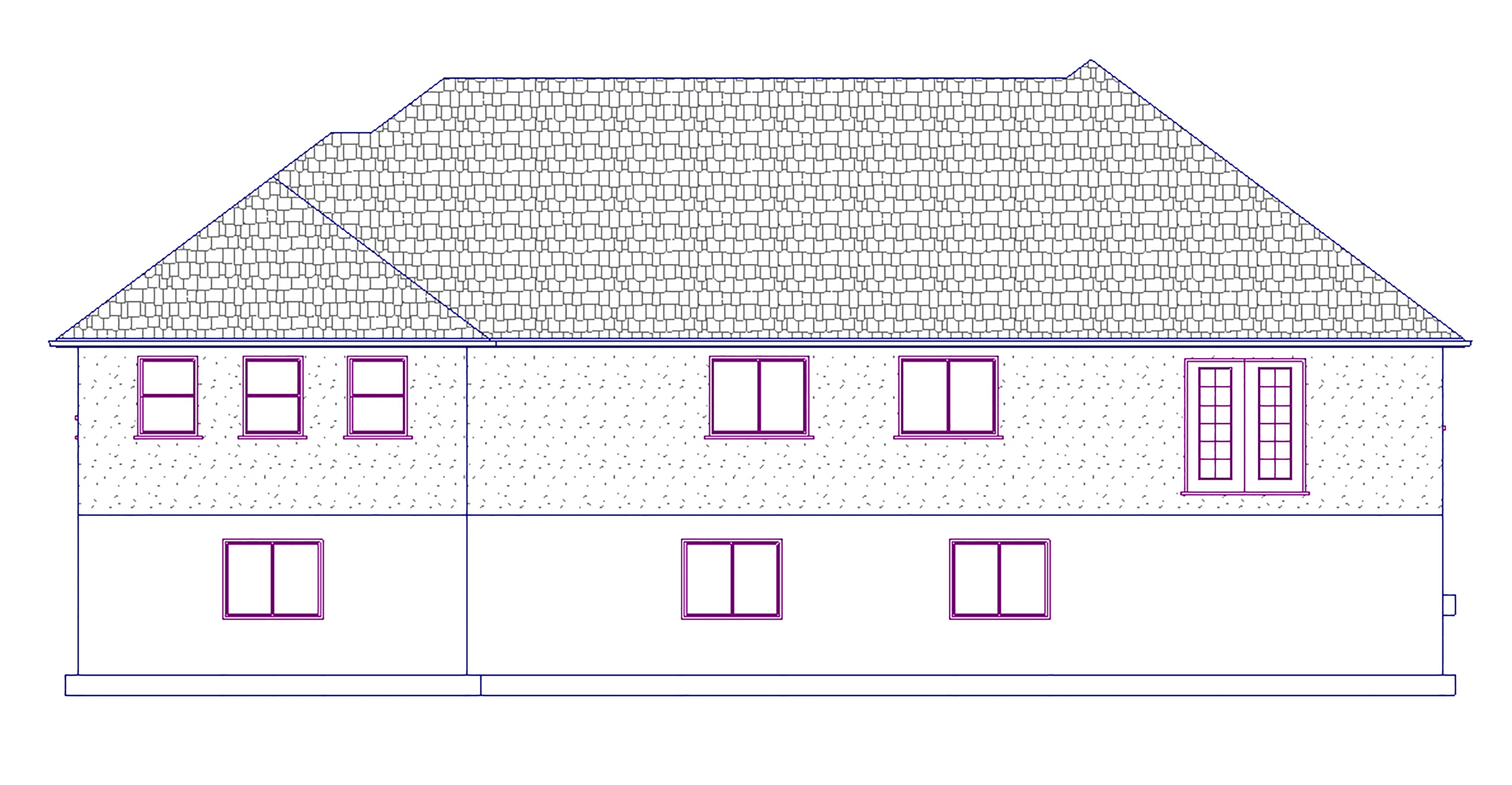 Home Plan Rear Elevation of this 6-Bedroom,2406 Sq Ft Plan -187-1022