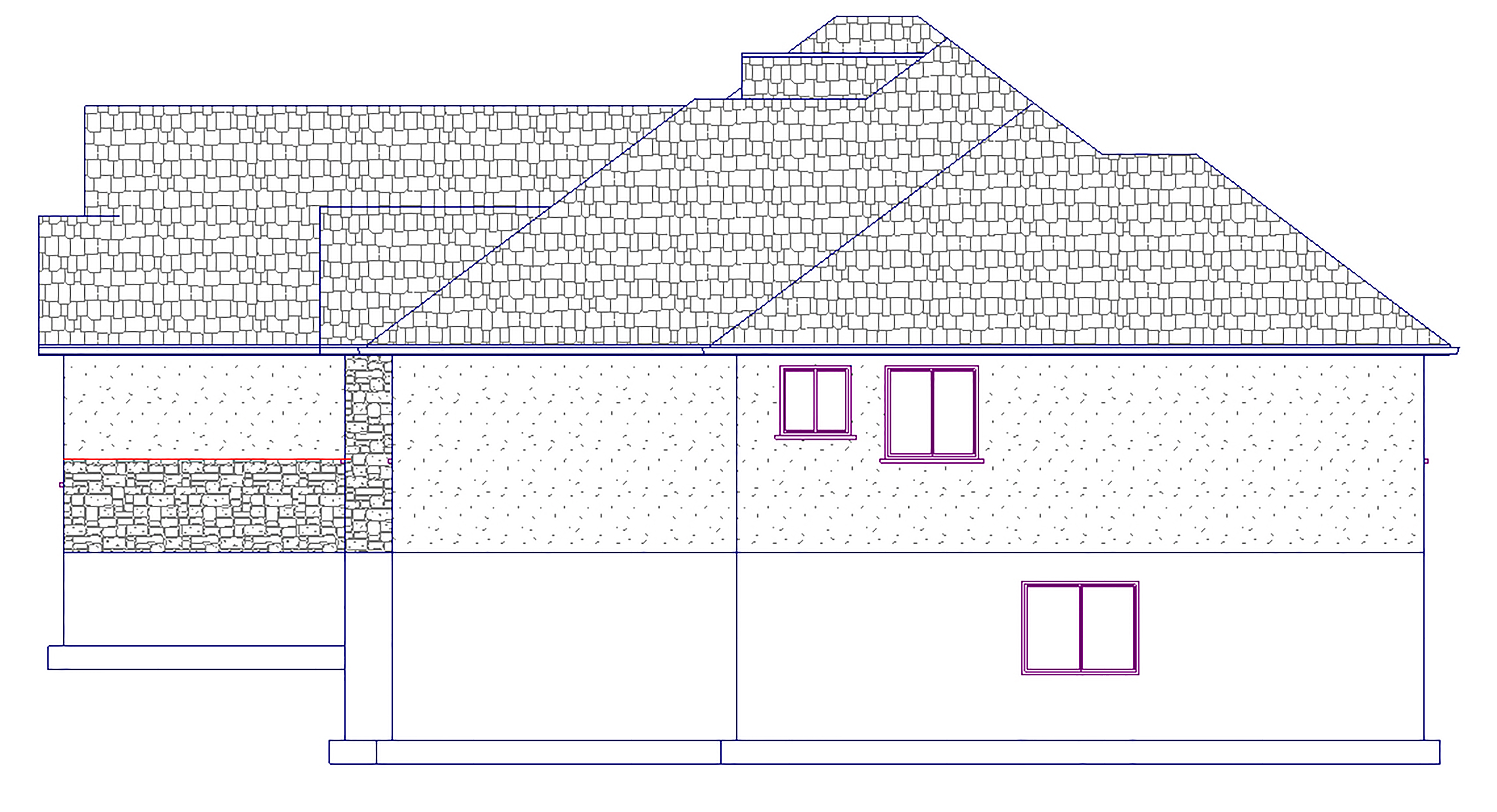 Home Plan Right Elevation of this 6-Bedroom,2406 Sq Ft Plan -187-1022