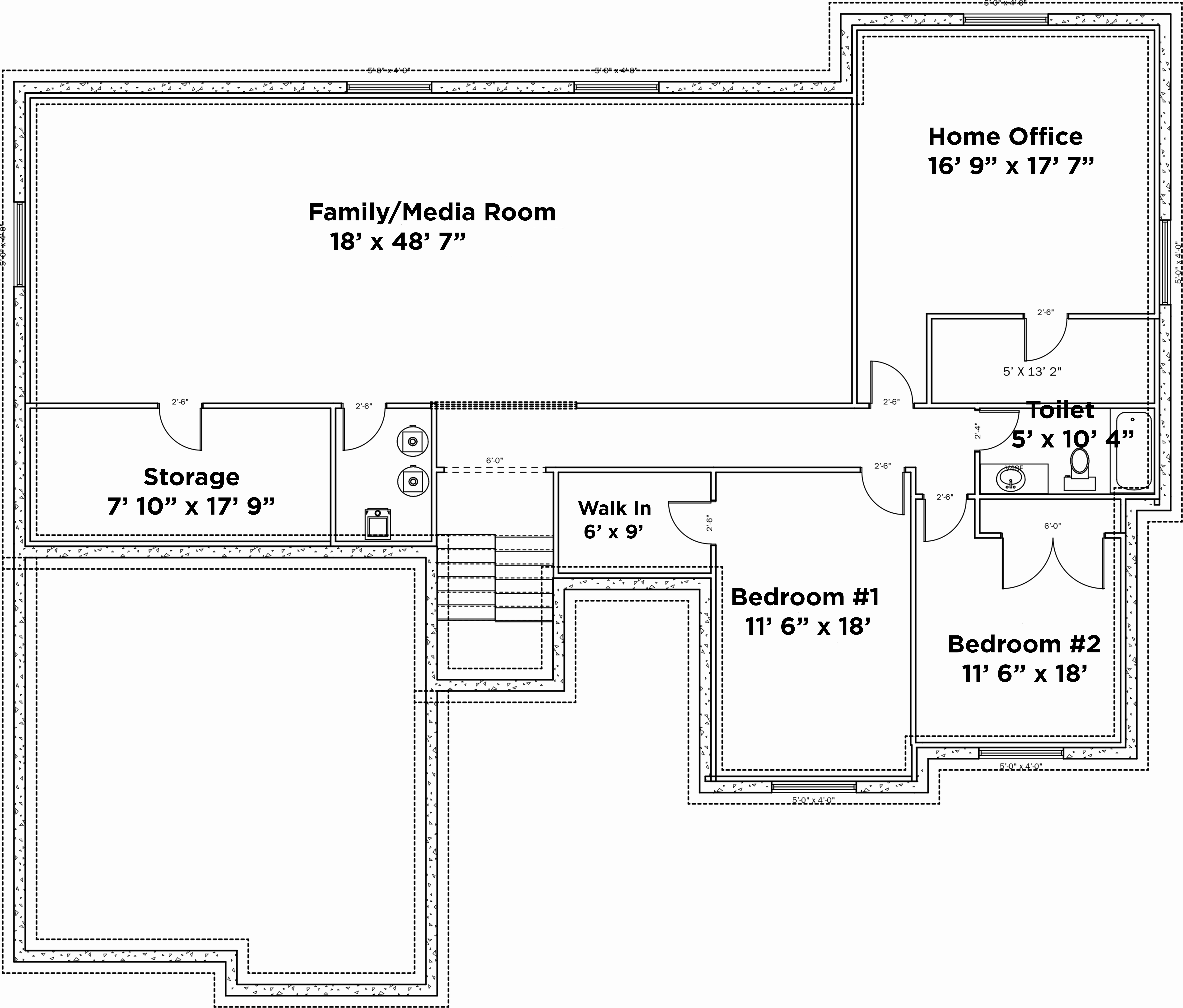 Floor Plan Basement of Traditional Plan #187-1022