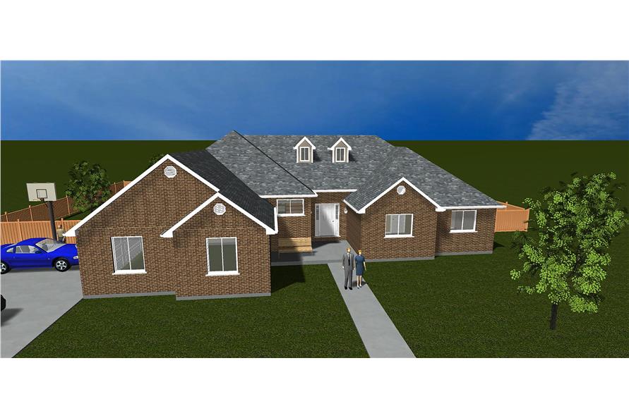Front View of this 6-Bedroom, 2406 Sq Ft Plan - 187-1022
