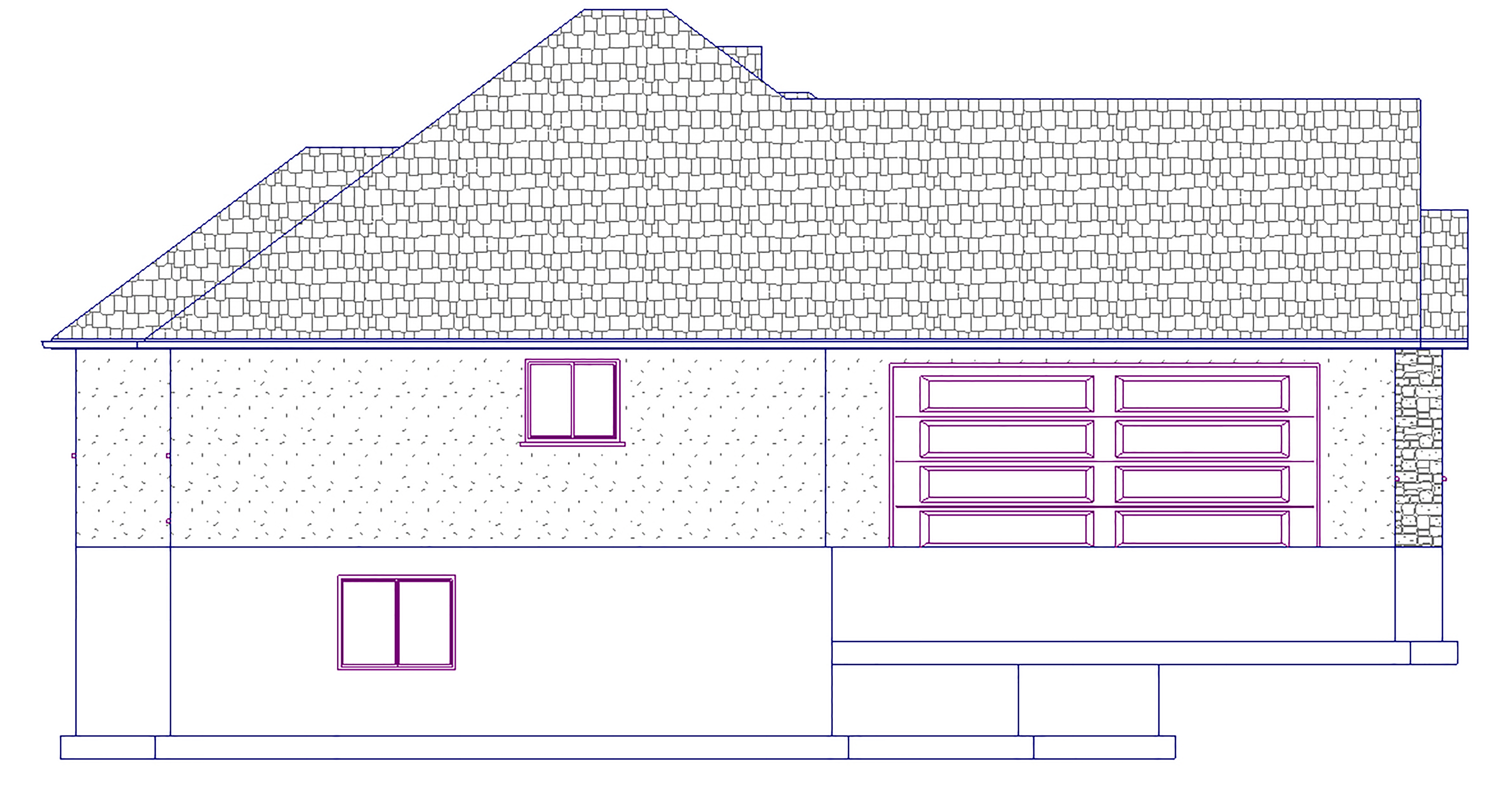 Home Plan Left Elevation of this 6-Bedroom,2406 Sq Ft Plan -187-1022