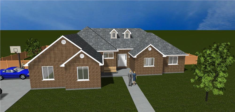 The Plan Collection: Front Elevation of Traditional House # 187-1022