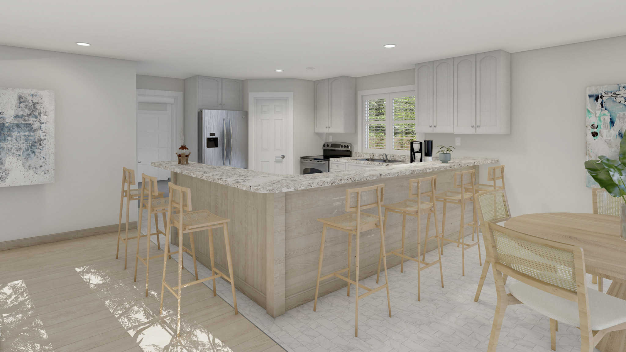 Kitchen: Breakfast Bar of this 3-Bedroom,1579 Sq Ft Plan -187-1023