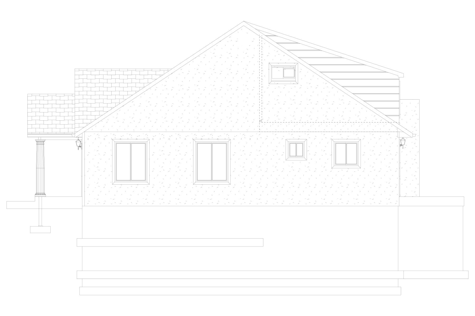 Home Plan Right Elevation of this 5-Bedroom,2920 Sq Ft Plan -187-1025