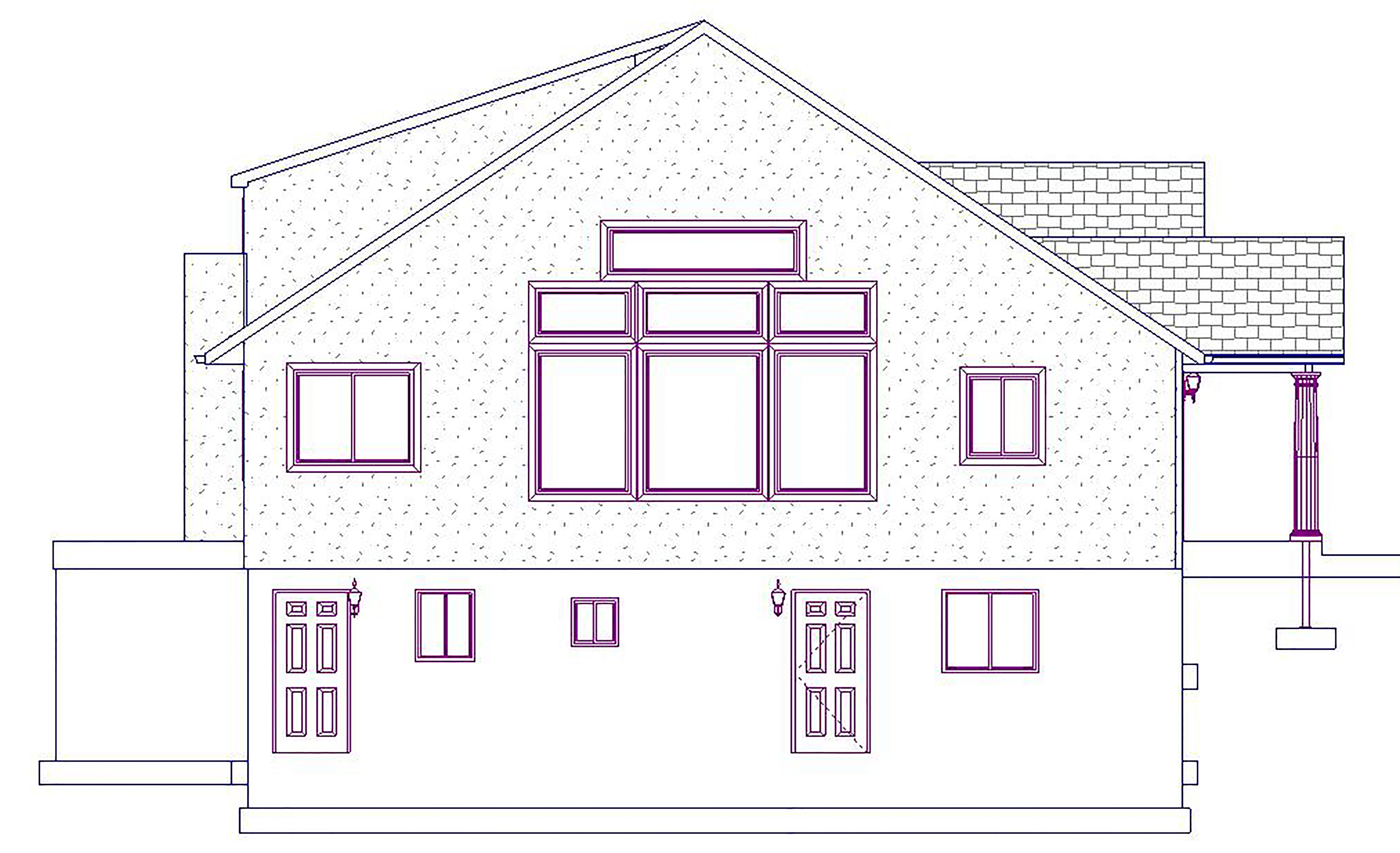 Home Plan Left Elevation of this 5-Bedroom,2920 Sq Ft Plan -187-1025
