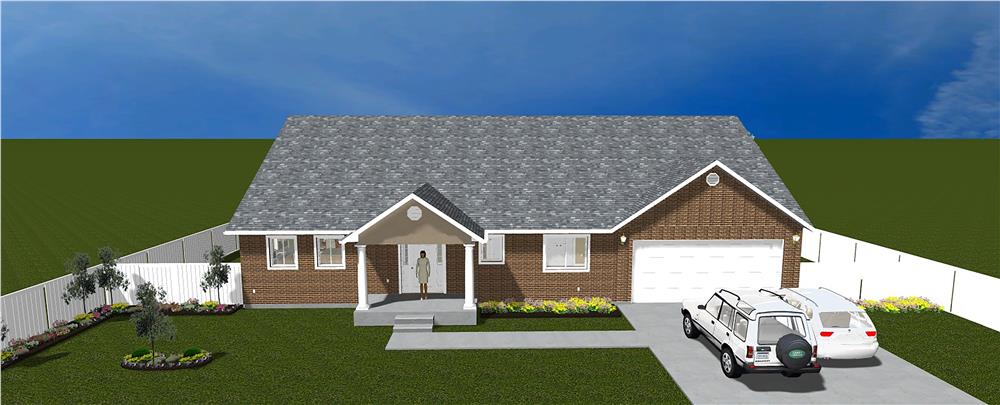 The Plan Collection: Front Elevation of Traditional House # 187-1025