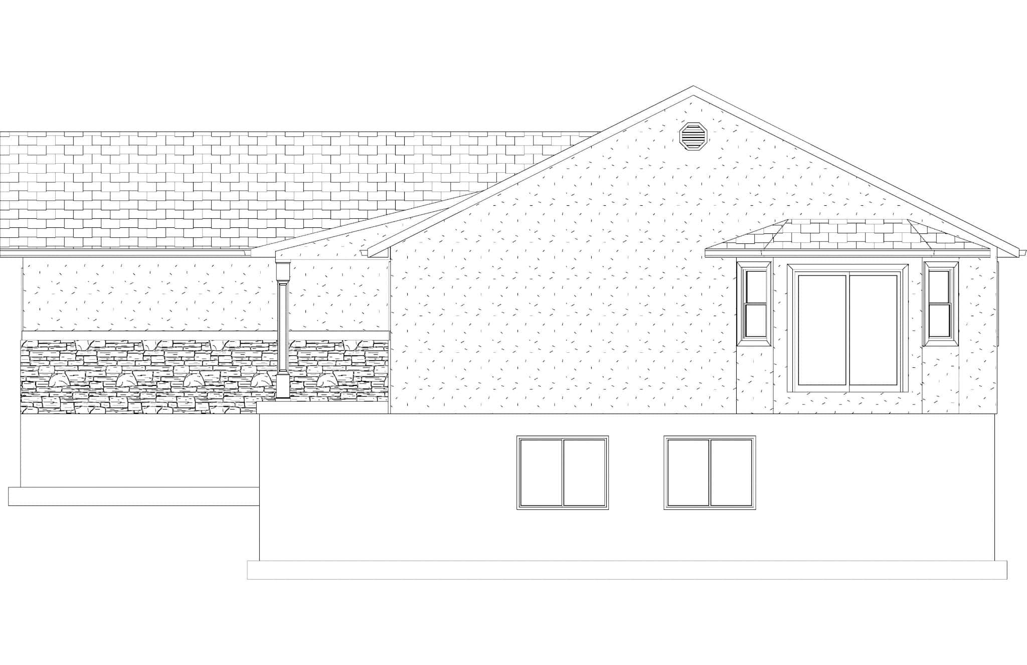 Home Plan Right Elevation of this 5-Bedroom,1462 Sq Ft Plan -187-1026