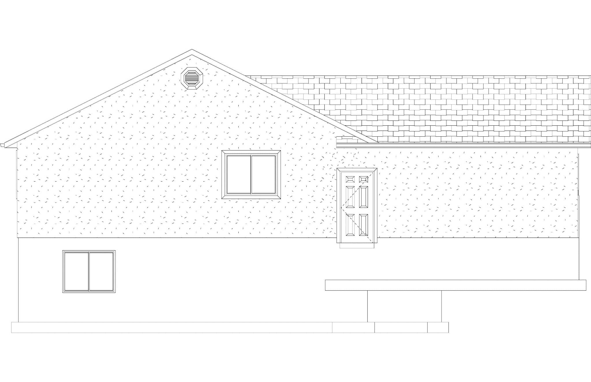 Home Plan Left Elevation of this 5-Bedroom,1462 Sq Ft Plan -187-1026