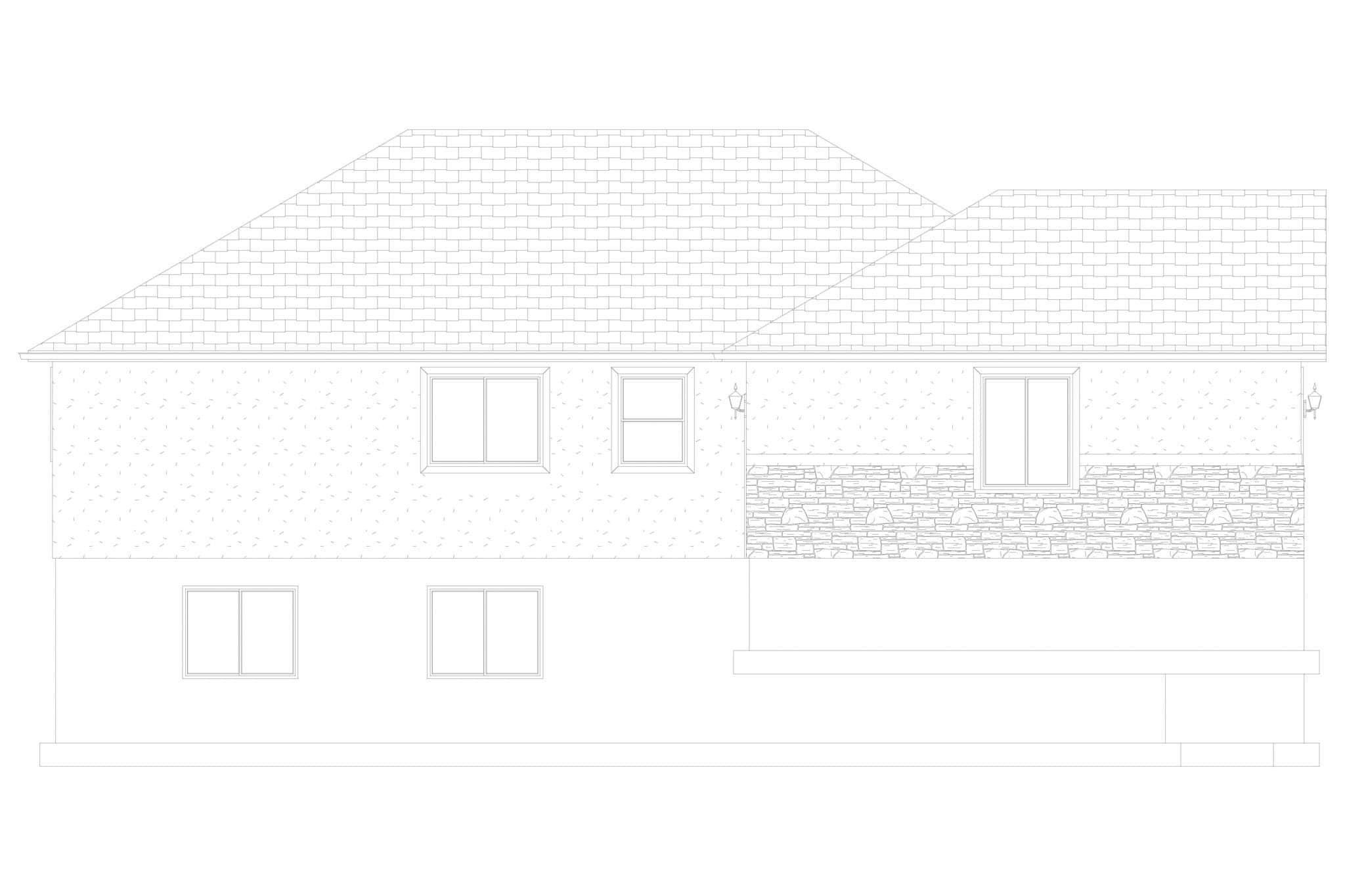 Home Plan Left Elevation of this 5-Bedroom,1570 Sq Ft Plan -187-1027