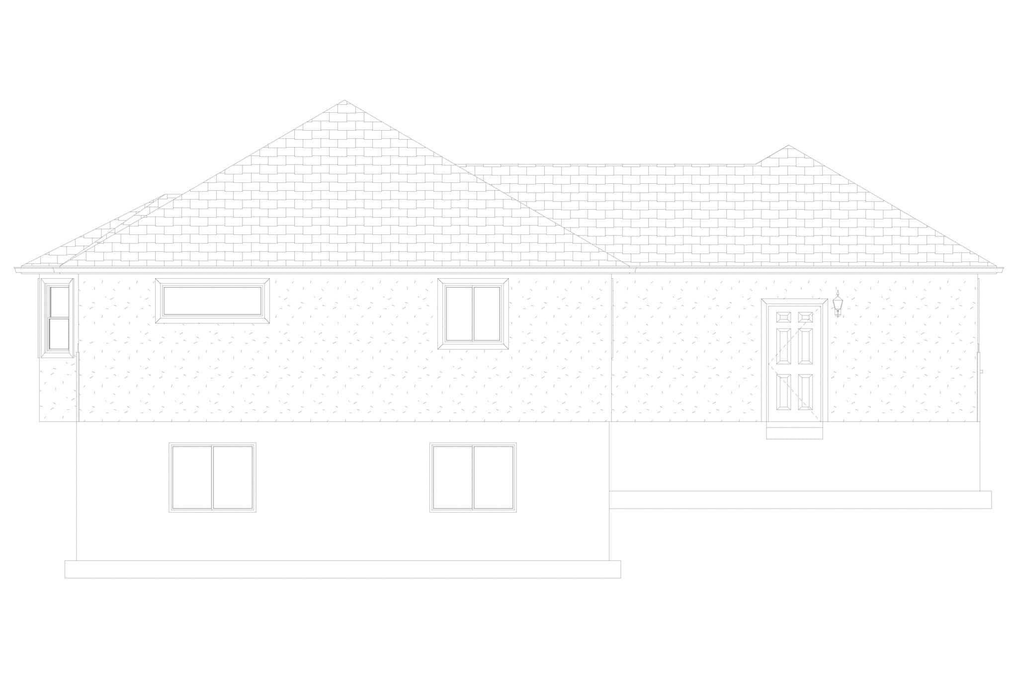 Home Plan Rear Elevation of this 5-Bedroom,1570 Sq Ft Plan -187-1027