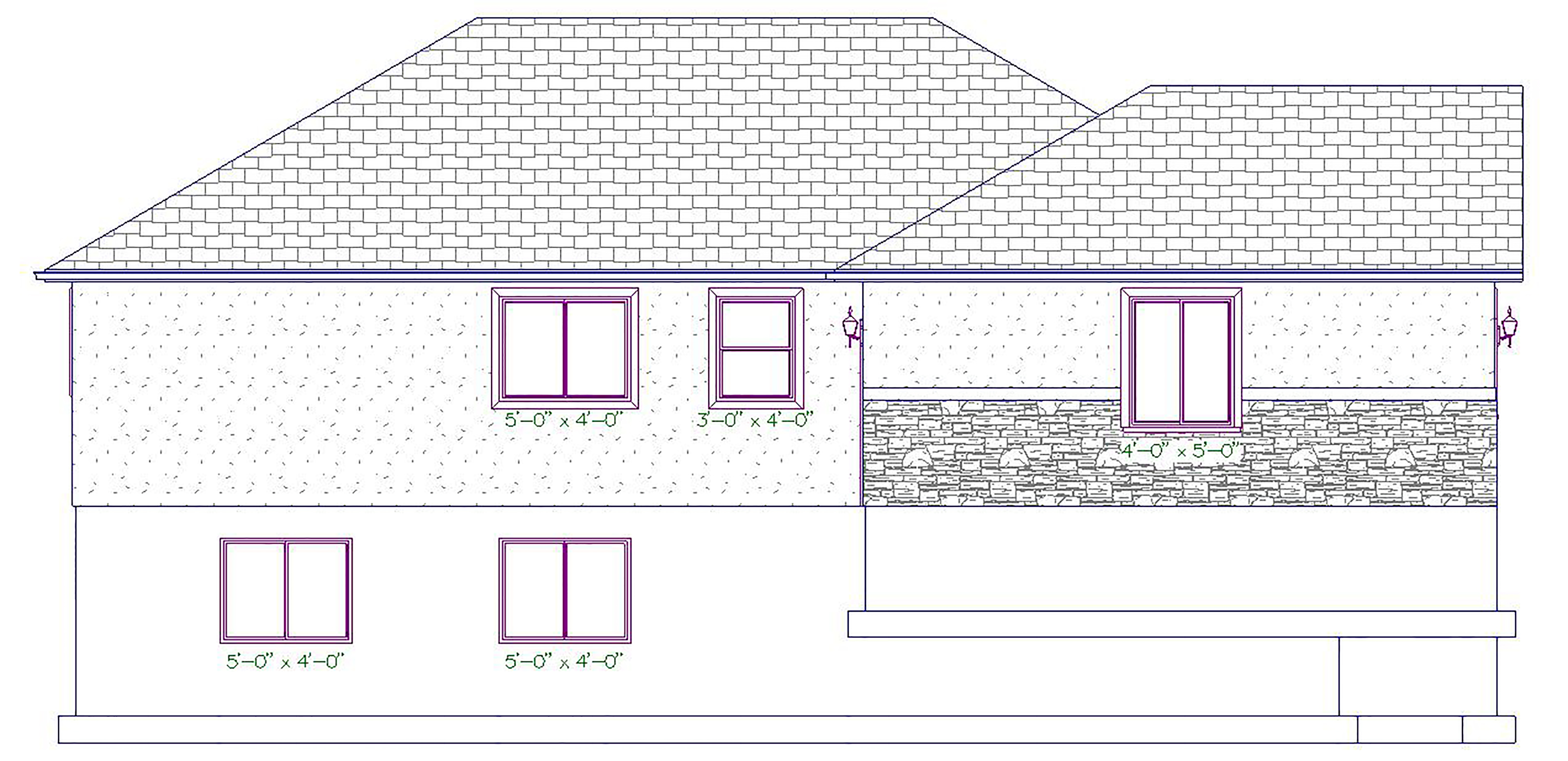 Home Plan Left Elevation of this 5-Bedroom,1570 Sq Ft Plan -187-1027