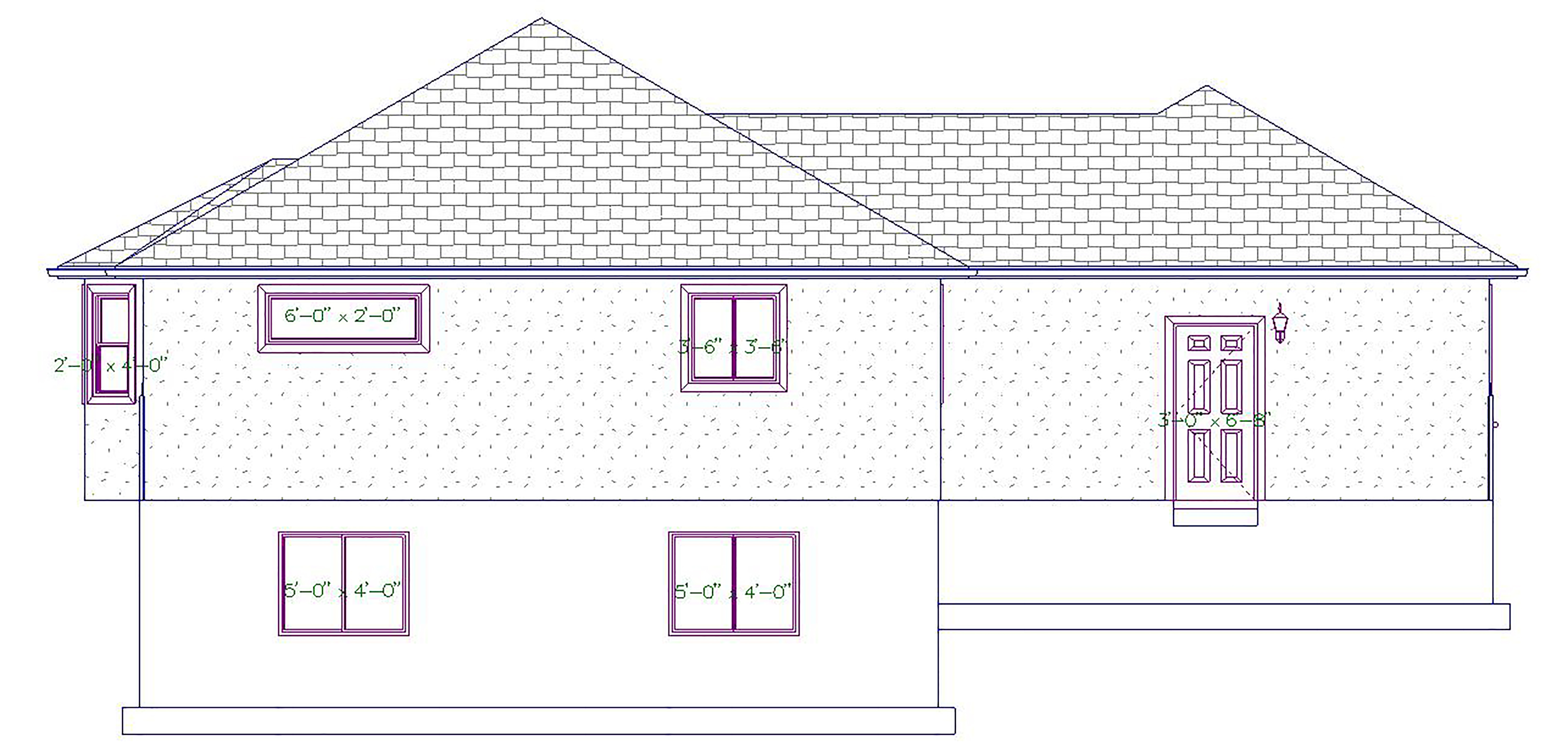 Home Plan Rear Elevation of this 5-Bedroom,1570 Sq Ft Plan -187-1027
