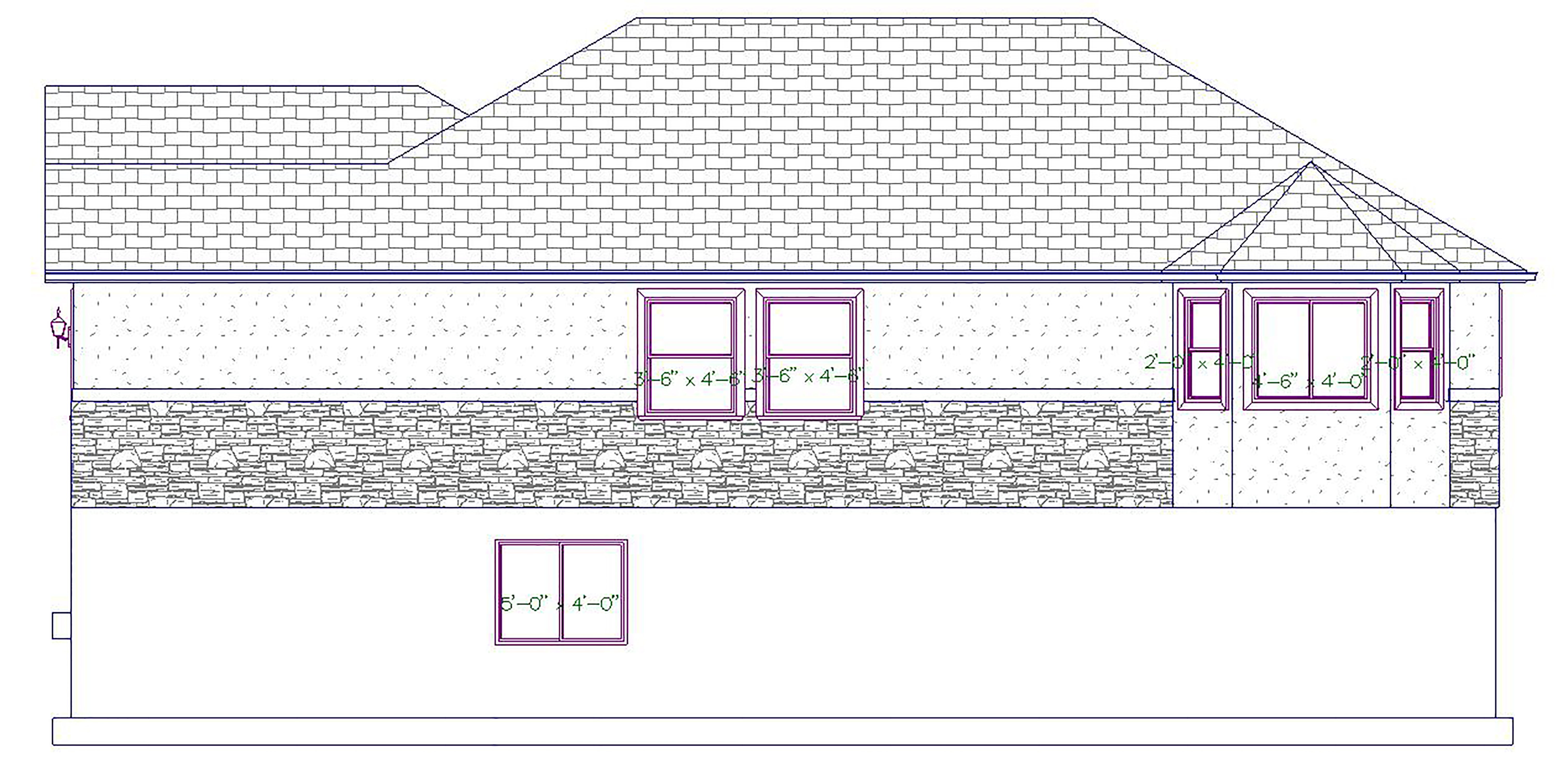 Home Plan Right Elevation of this 5-Bedroom,1570 Sq Ft Plan -187-1027